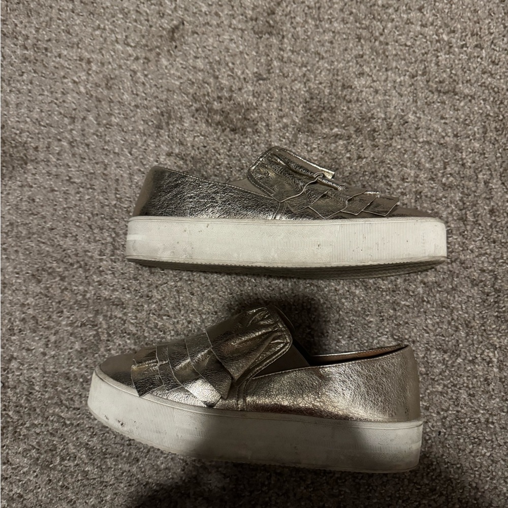 BP Gold Ruffle Slip-On Shoes - Picture 3 of 3